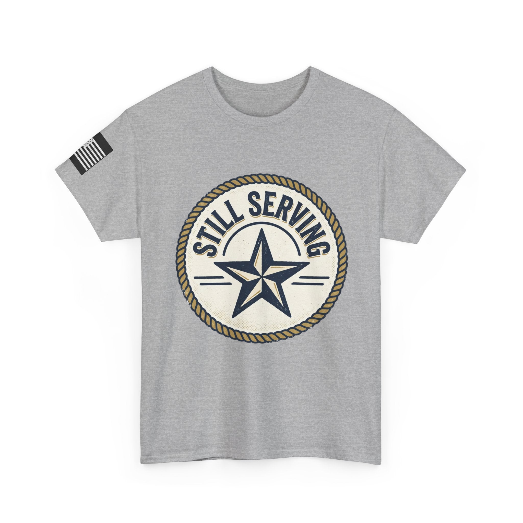 Still Serving Veteran T-Shirt — “By Example. By Sacrifice. By Character.” Military Tribute Tee