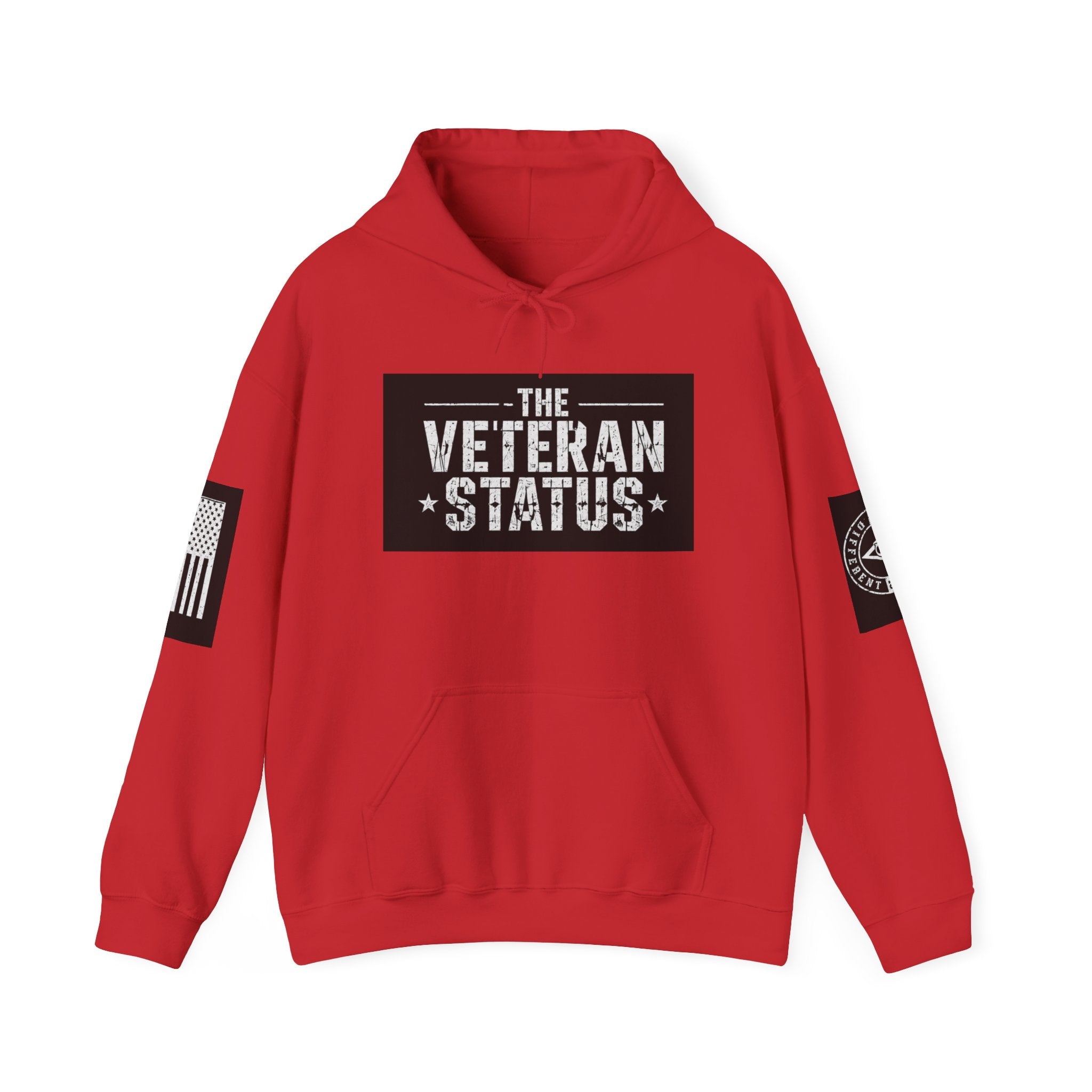Veteran Status Hoodie – Military Pride Pullover with Sleeve Flag & Emblem