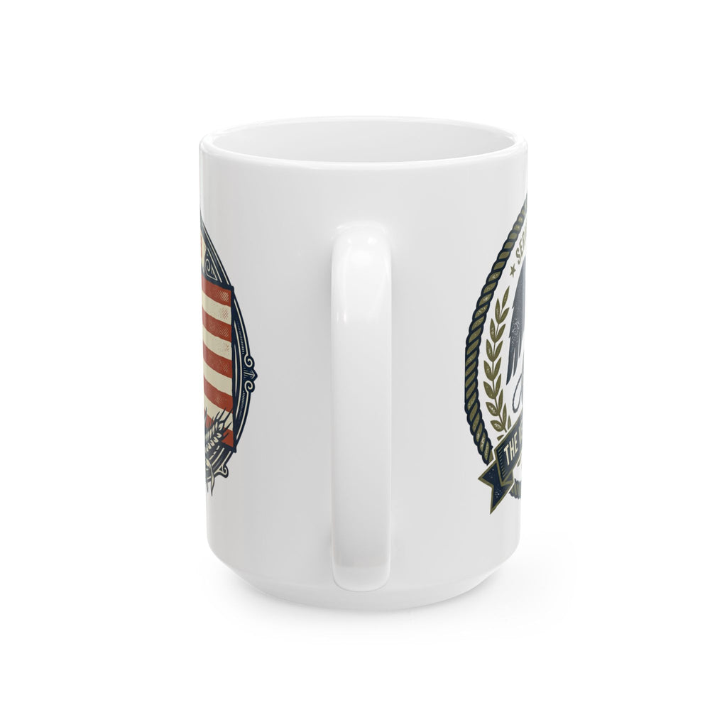 Patriotic Eagle Ceramic Mug — American Flag Crest Coffee Cup (11oz, 15oz)