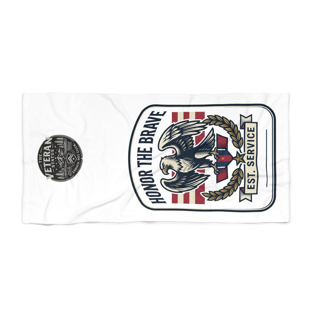 Honor the Brave Veteran Eagle Beach Towel