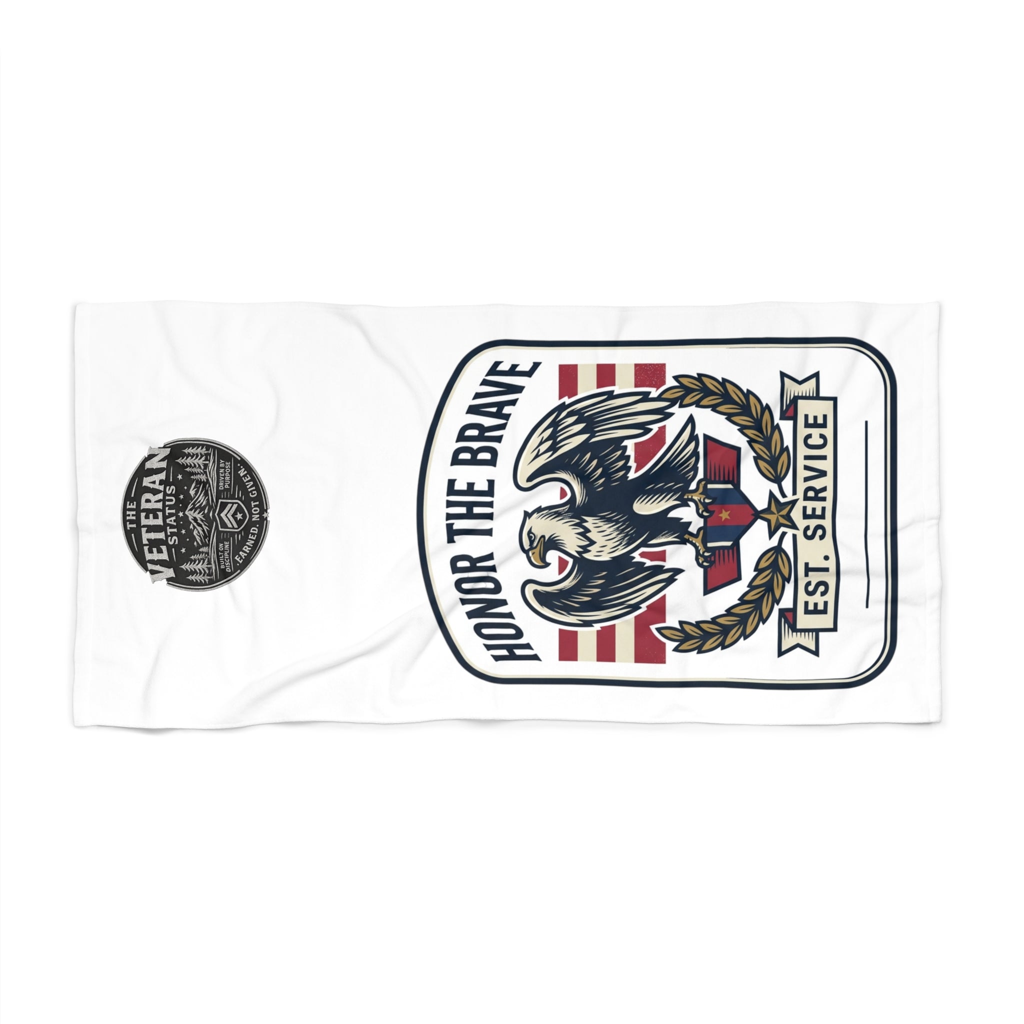 Honor the Brave Veteran Eagle Beach Towel