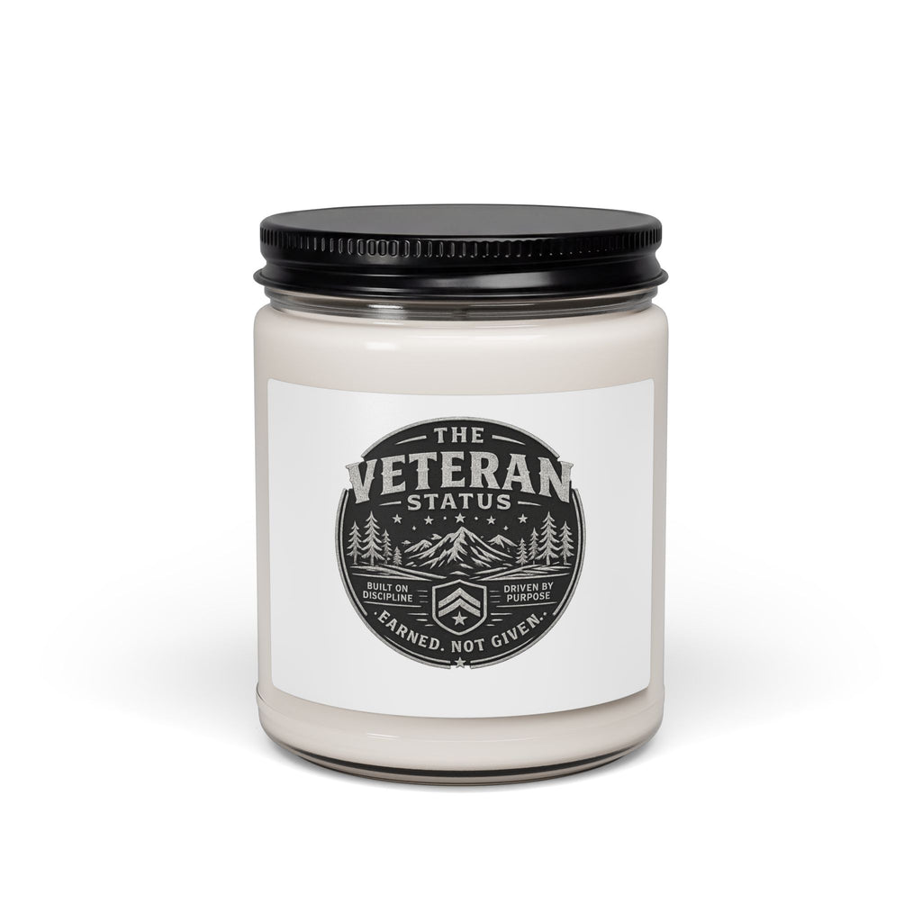 Veteran Status Scented Soy Candle — 9oz 'Earned, Not Given' Patriotic Gift