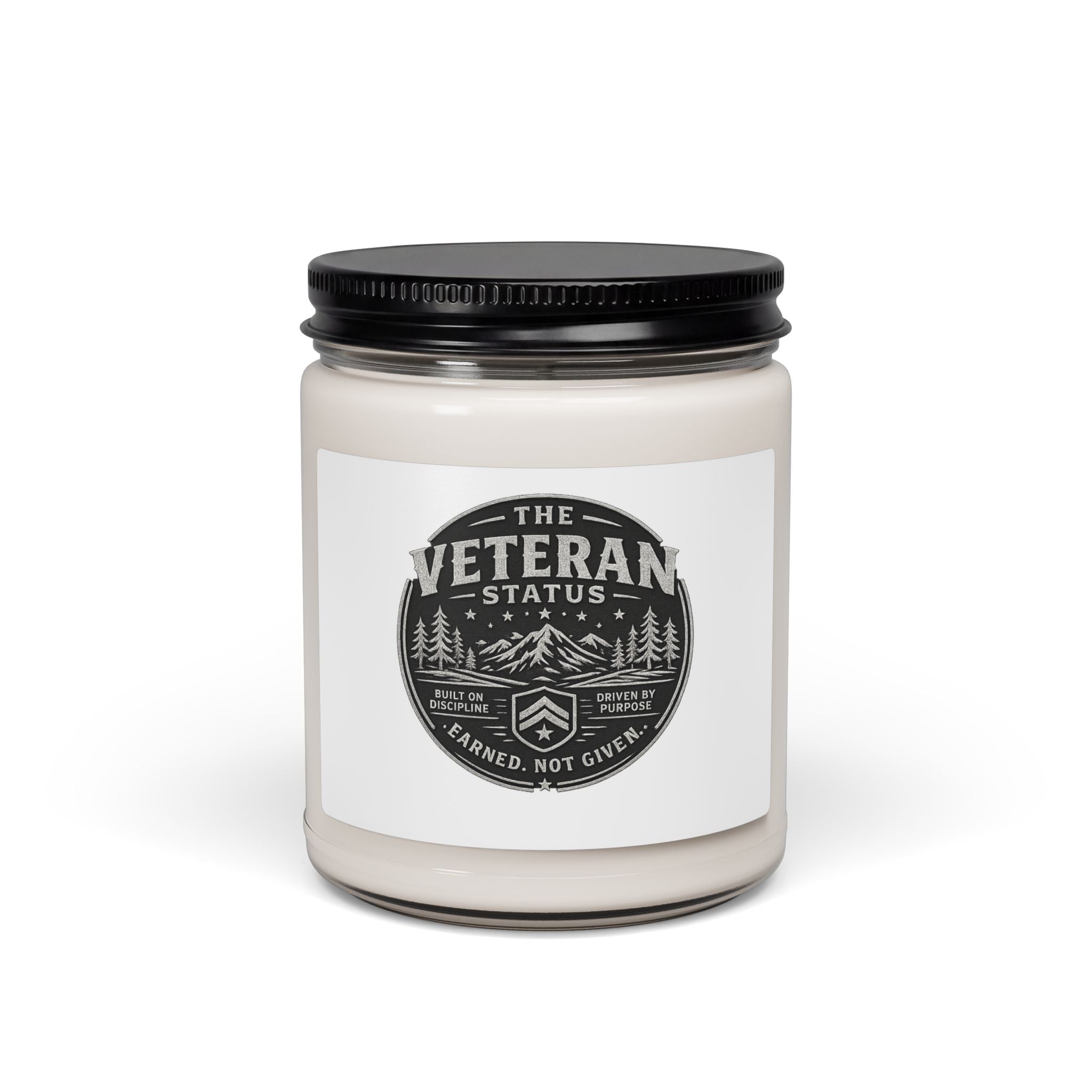 Veteran Status Scented Soy Candle — 9oz 'Earned, Not Given' Patriotic Gift