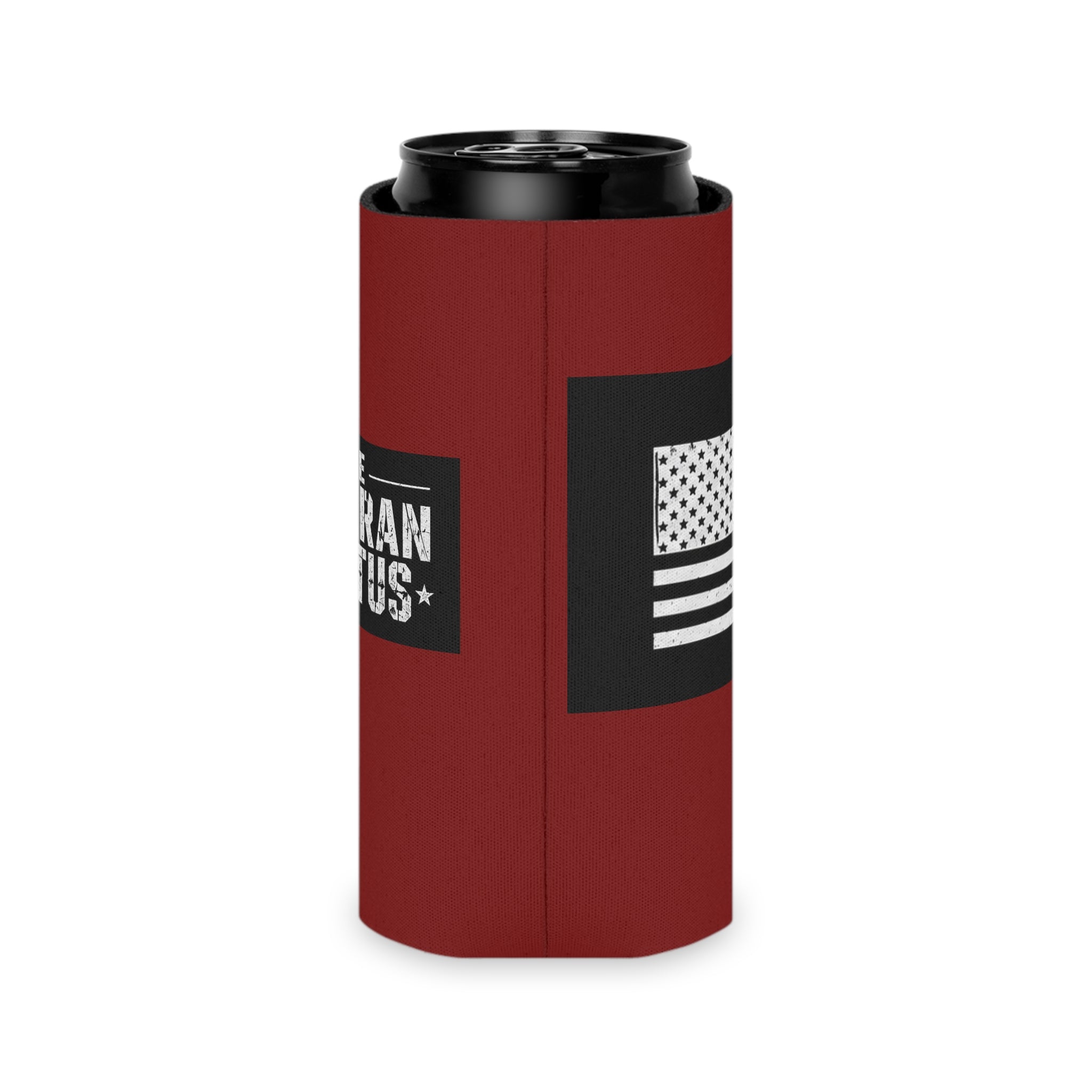 Veteran Status Can Cooler – American Flag Beer Koozie