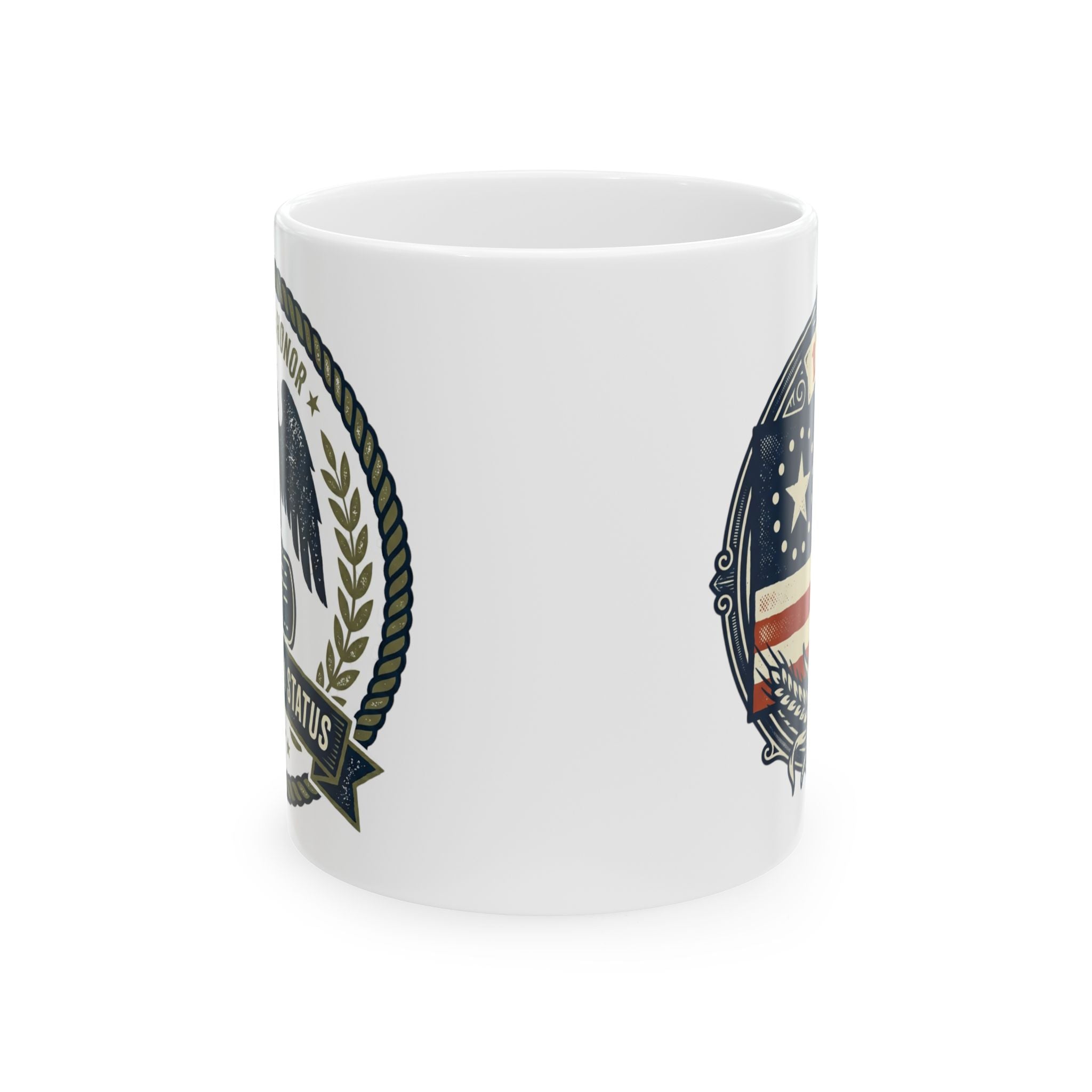 Patriotic Eagle Ceramic Mug — American Flag Crest Coffee Cup (11oz, 15oz)
