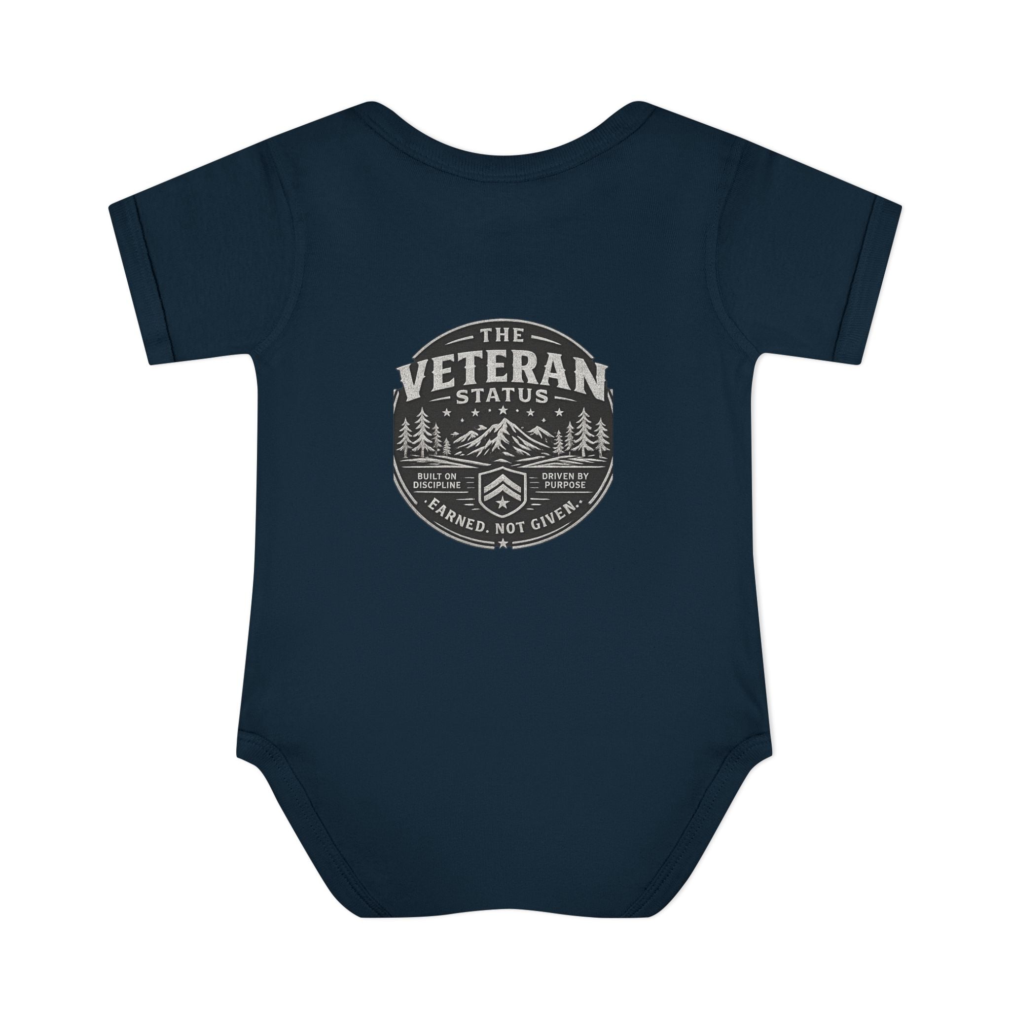 Raised by a Veteran Infant Bodysuit — Baby Onesie with Military Emblem