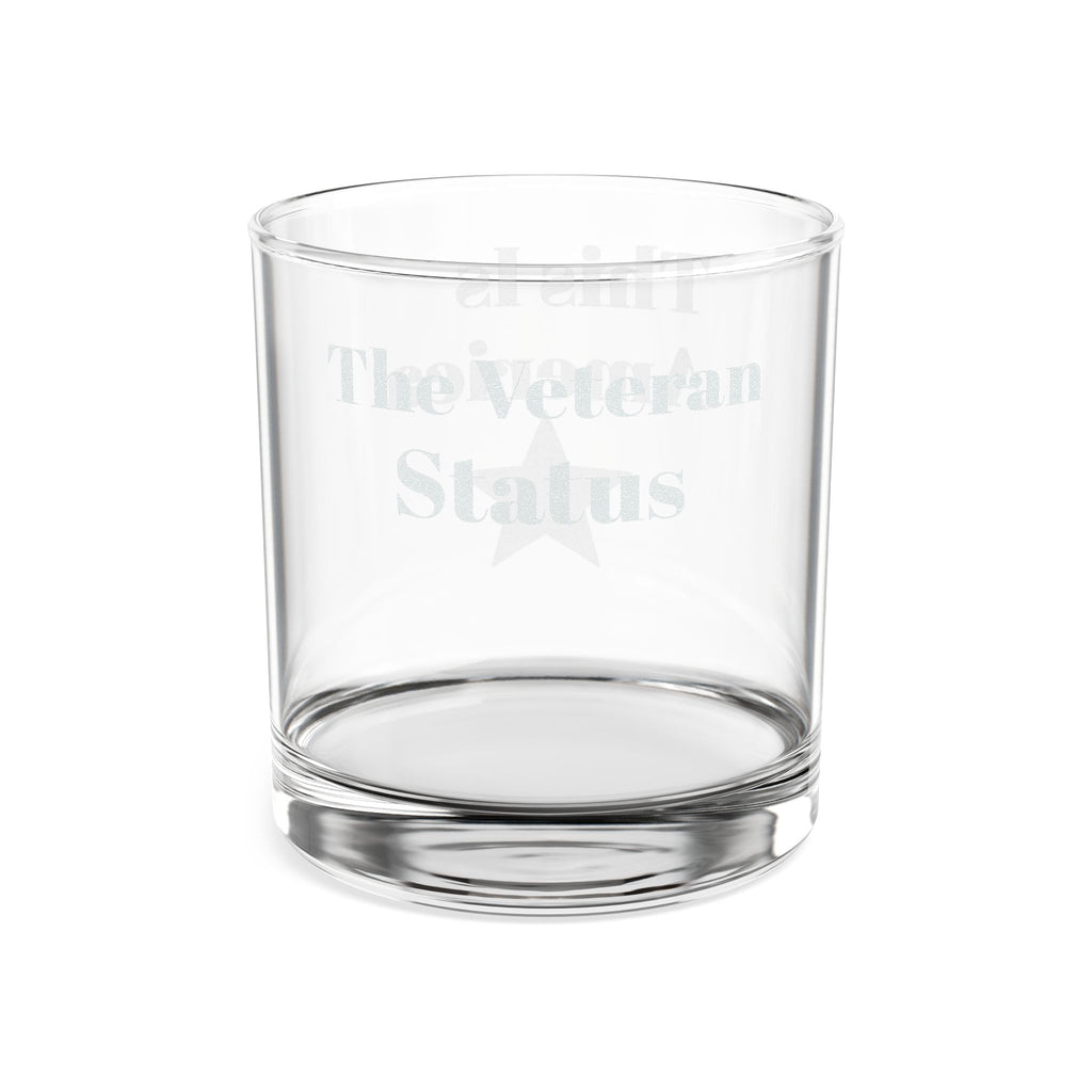 Engraved Whiskey Glass 10.5oz — "This Is America / The Veteran Status" Patriotic Rocks Glass