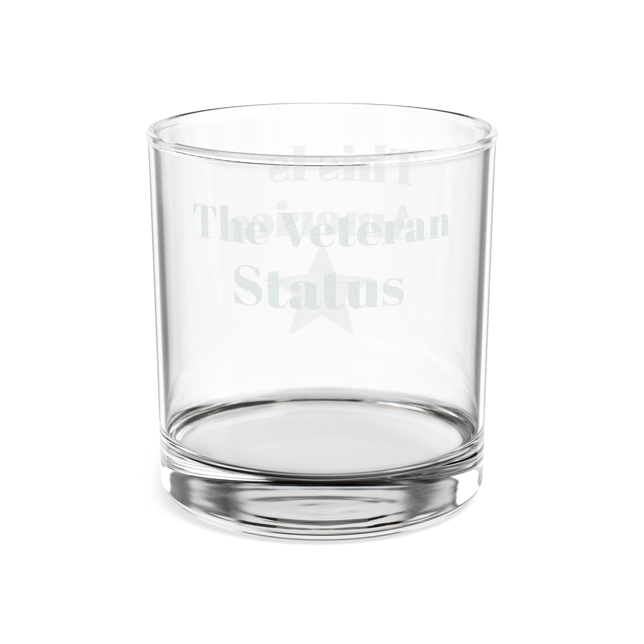 Engraved Whiskey Glass 10.5oz — "This Is America / The Veteran Status" Patriotic Rocks Glass