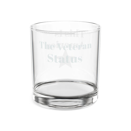 Engraved Whiskey Glass 10.5oz — "This Is America / The Veteran Status" Patriotic Rocks Glass