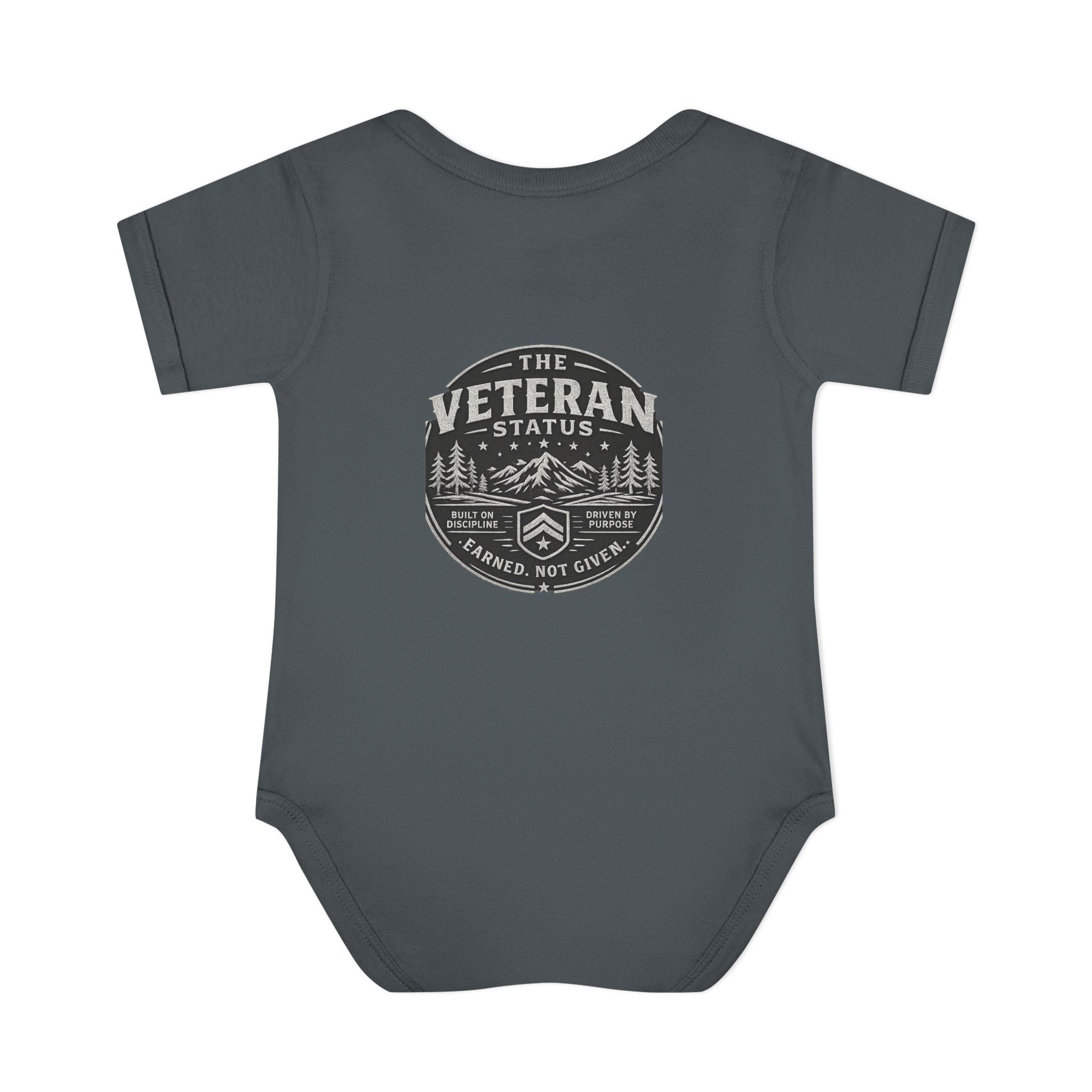 Raised by a Veteran Infant Bodysuit — Baby Onesie with Military Emblem