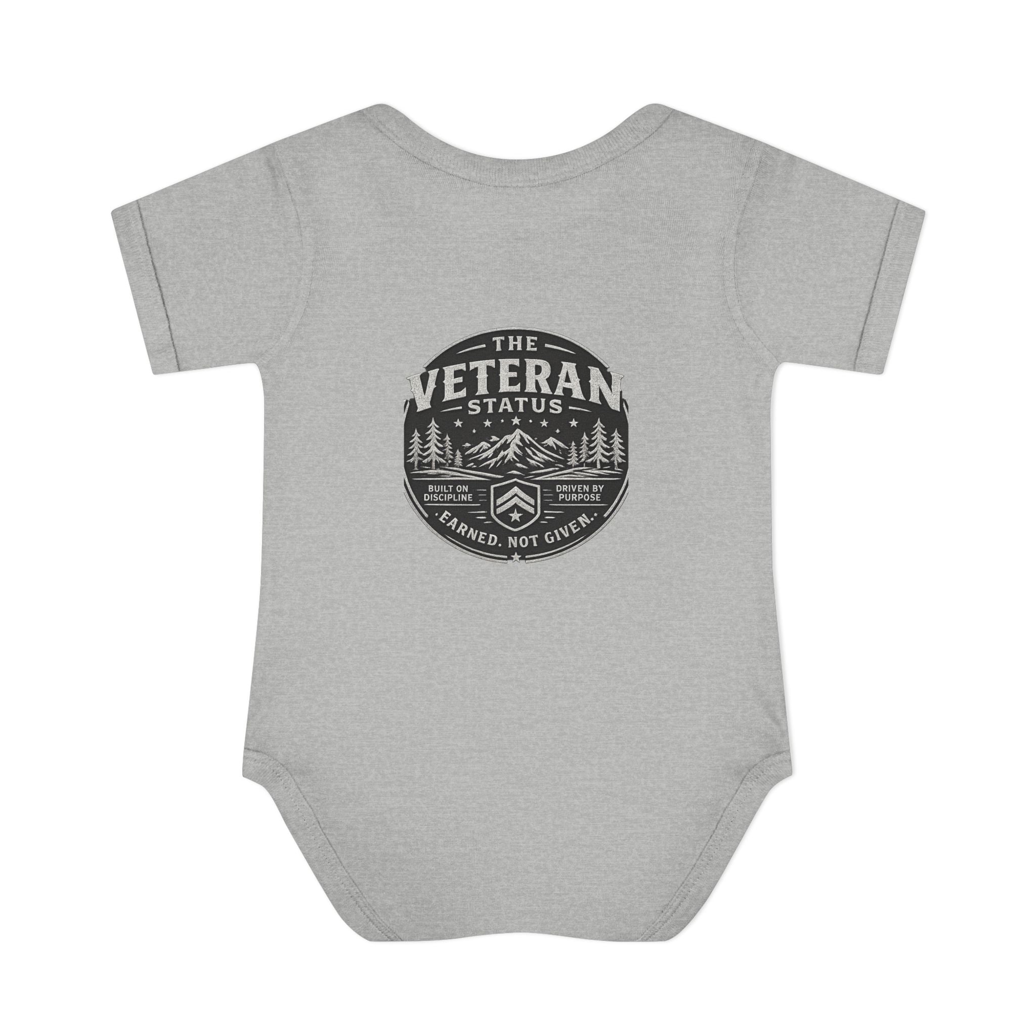 Raised by a Veteran Infant Bodysuit — Baby Onesie with Military Emblem