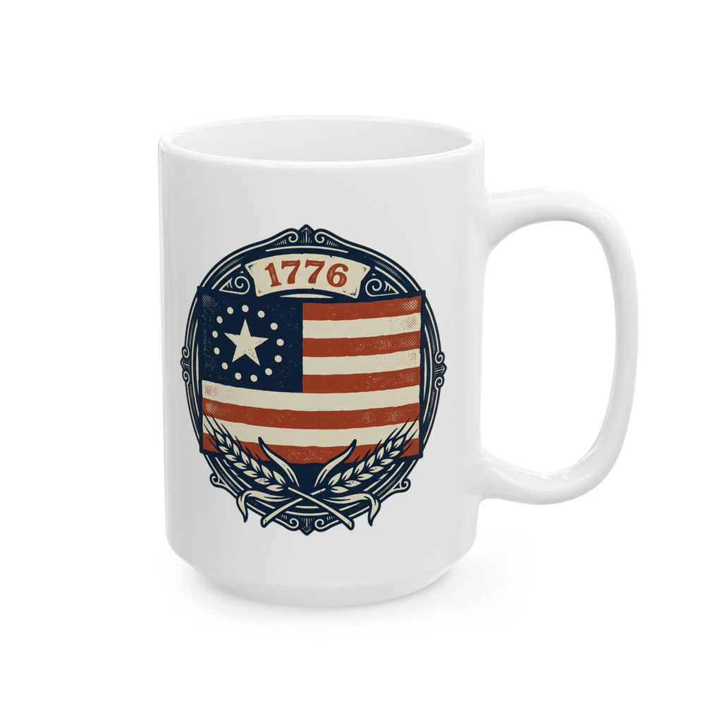 Patriotic Eagle Ceramic Mug — American Flag Crest Coffee Cup (11oz, 15oz)