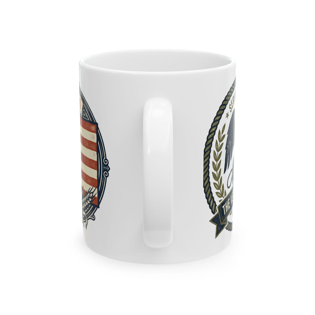 Patriotic Eagle Ceramic Mug — American Flag Crest Coffee Cup (11oz, 15oz)