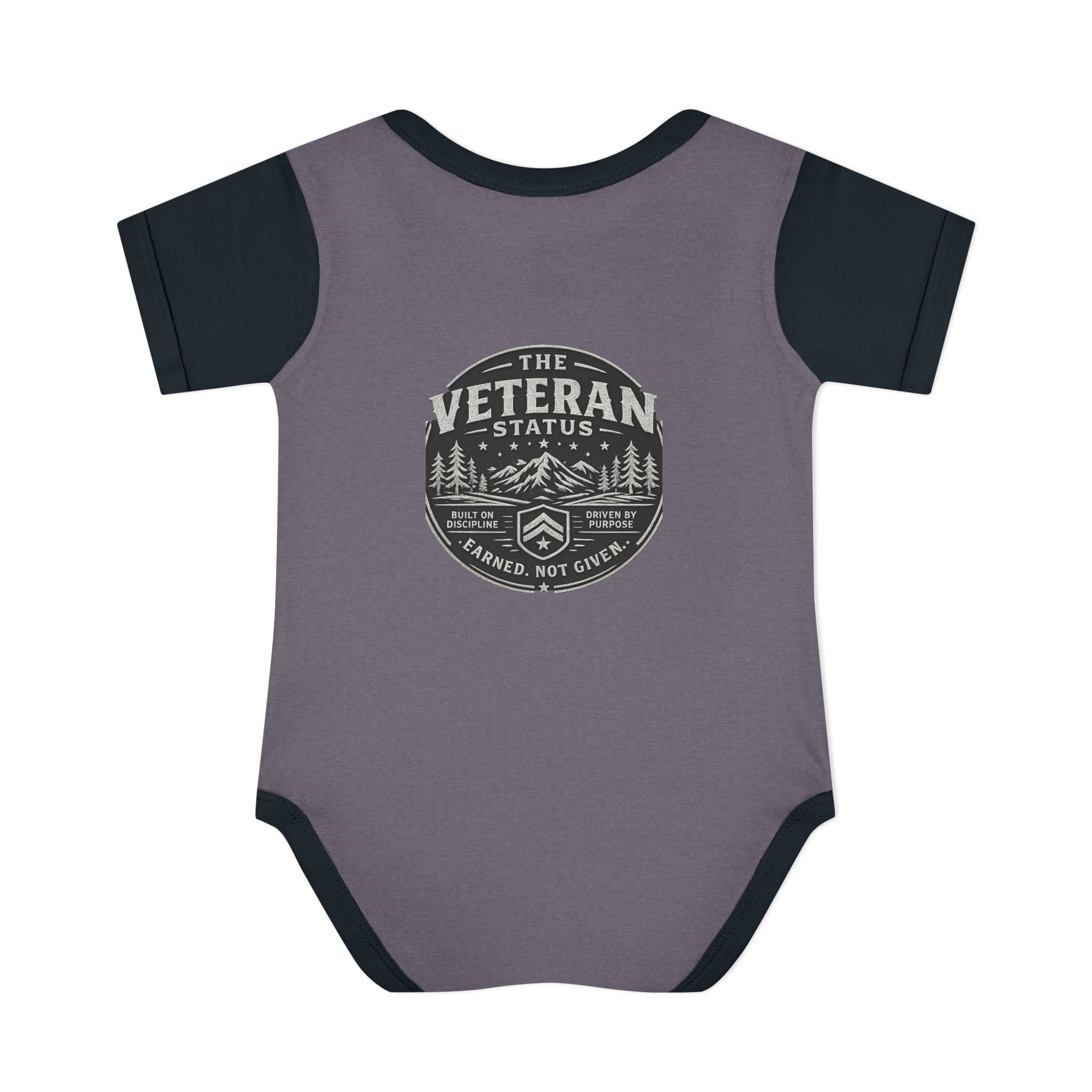 Raised by a Veteran Infant Bodysuit — Baby Onesie with Military Emblem