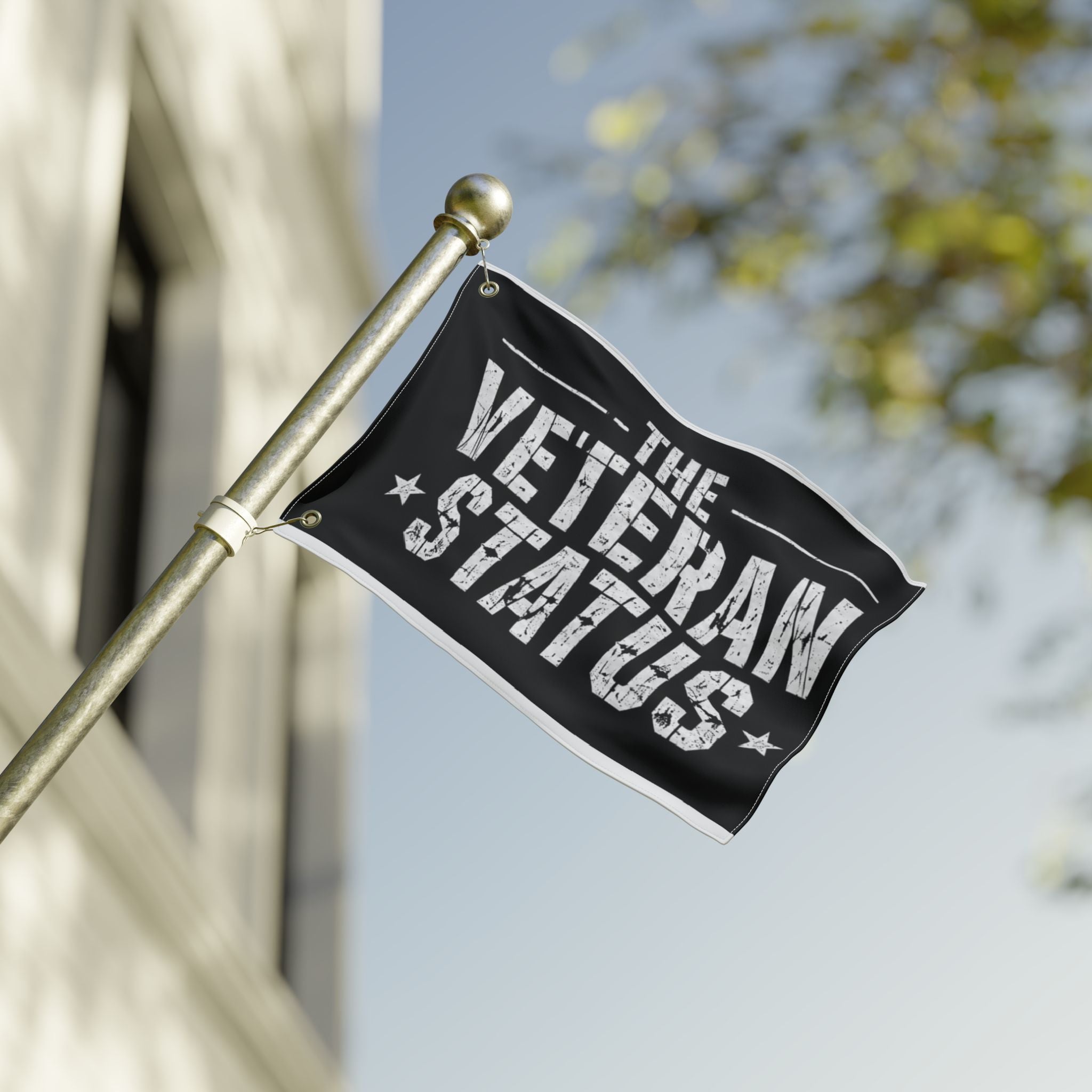 Veteran Status Double-Sided Flag — Distressed American Military Pride Garden Flag