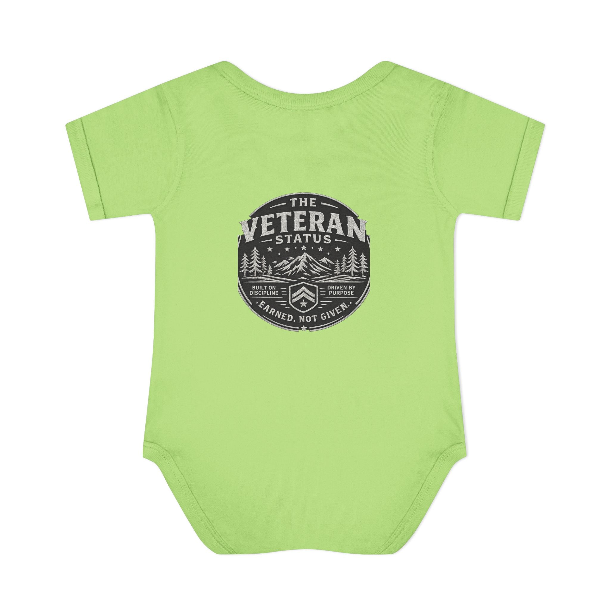 Raised by a Veteran Infant Bodysuit — Baby Onesie with Military Emblem