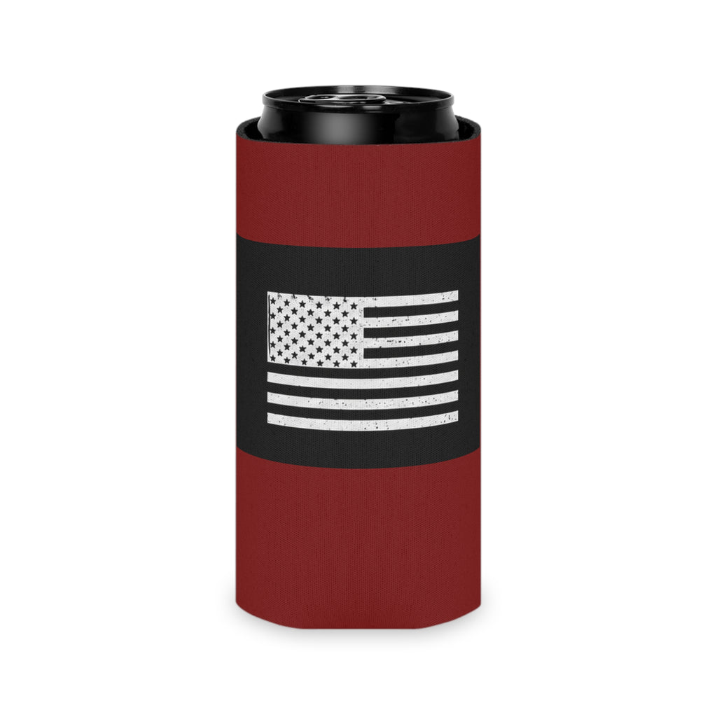 Veteran Status Can Cooler – American Flag Beer Koozie