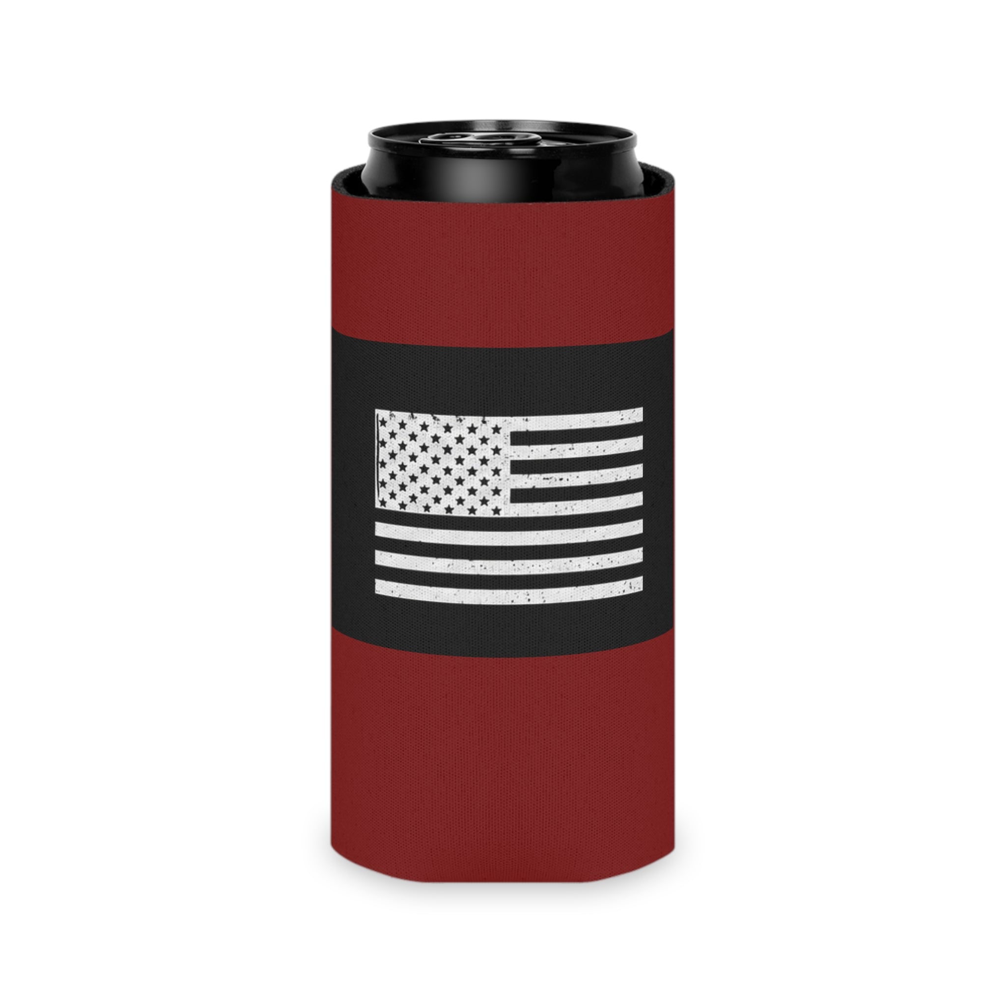 Veteran Status Can Cooler – American Flag Beer Koozie