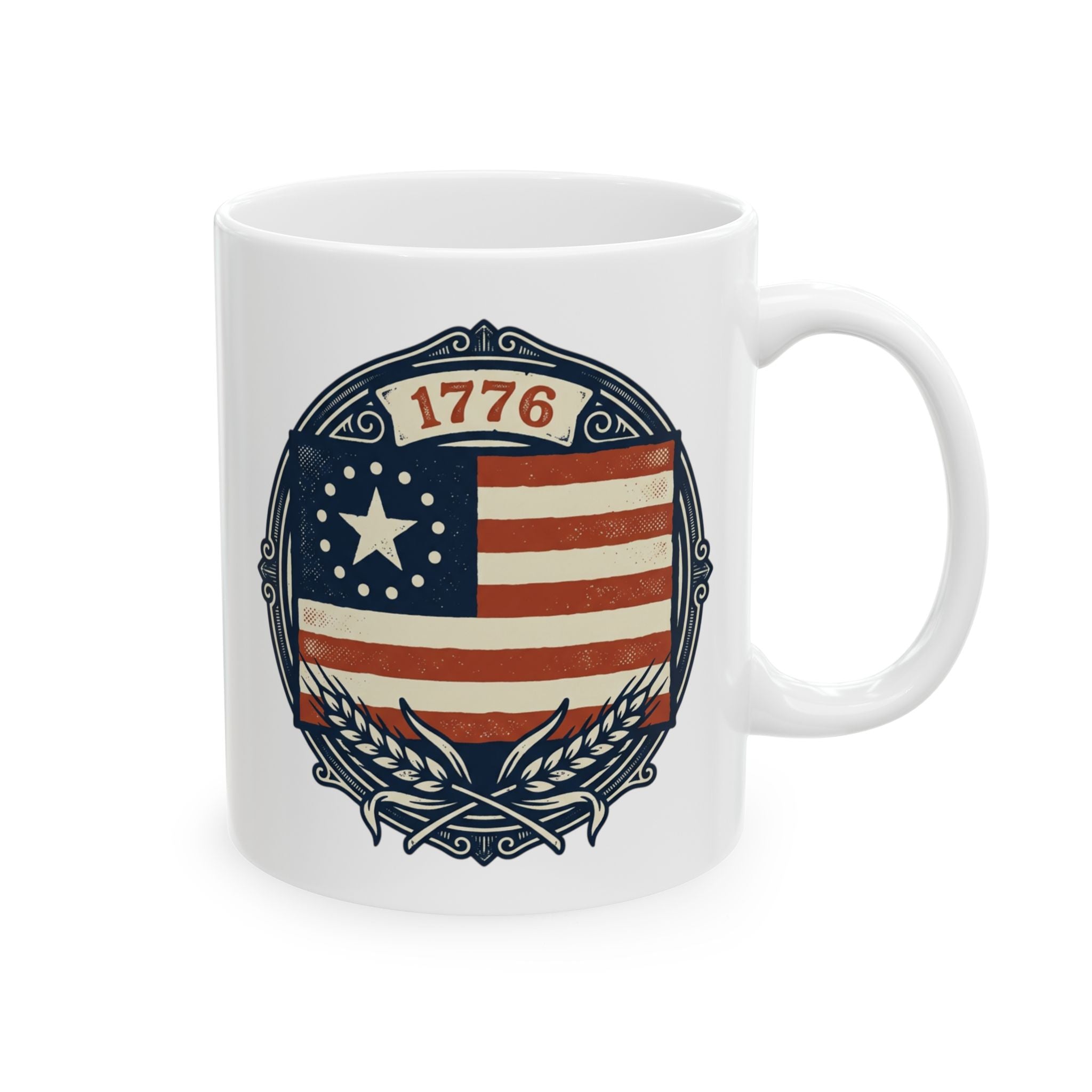 Patriotic Eagle Ceramic Mug — American Flag Crest Coffee Cup (11oz, 15oz)