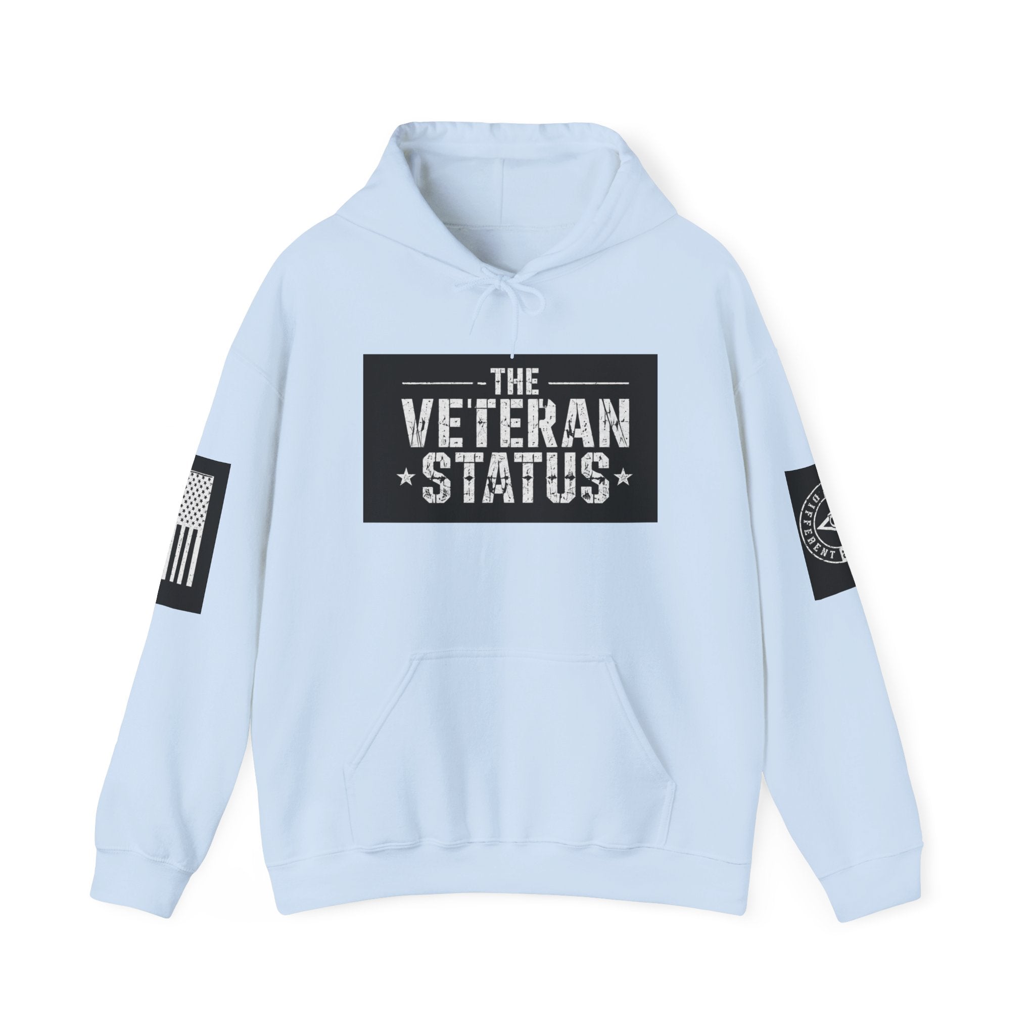 Veteran Status Hoodie – Military Pride Pullover with Sleeve Flag & Emblem