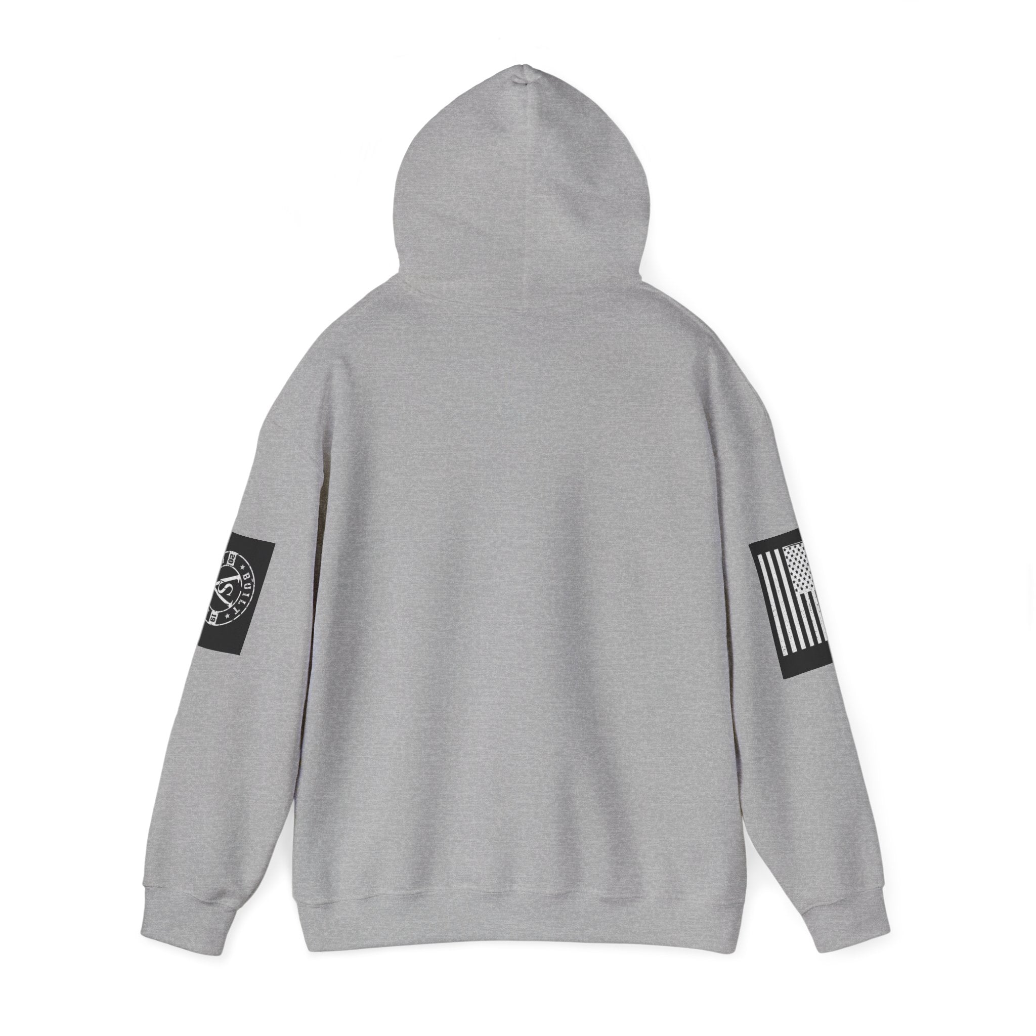 Veteran Status Hoodie – Military Pride Pullover with Sleeve Flag & Emblem