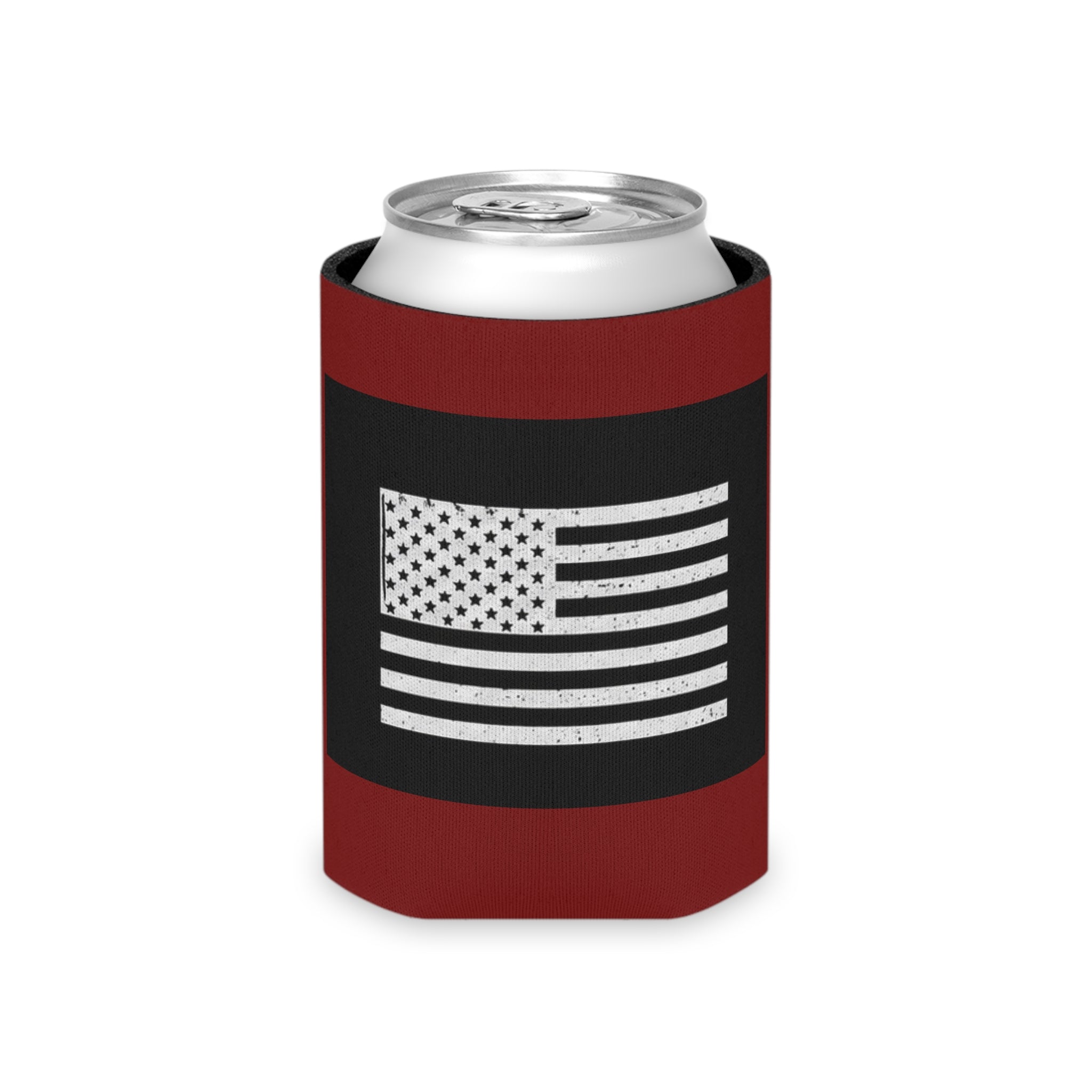 Veteran Status Can Cooler – American Flag Beer Koozie
